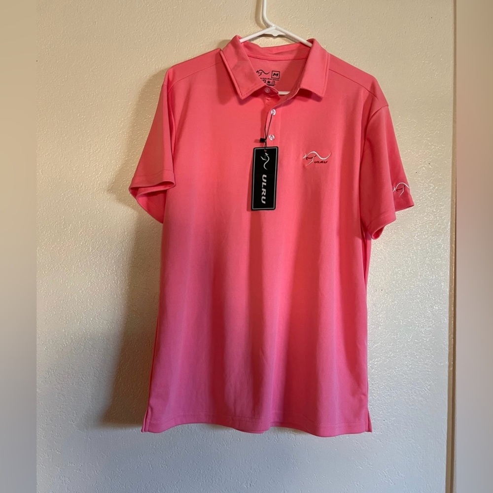 URLU golf men’s shirt Size Medium Pink New